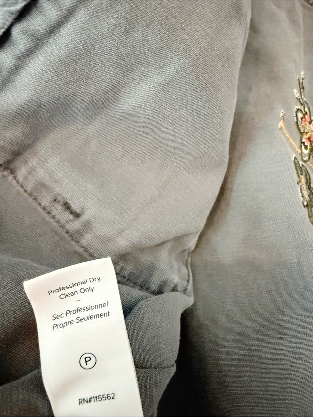 CINQ A CEPT Embroidered Cropped Denim Jacket Gray - Picture 9 of 10